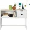 Neu 🌟 SoBuy FSB20-W Konsolentisch Beistelltisch Flurtisch Mit 2 Schubladen Und 1 Offenem Fach Sideboard Weiß BHT Ca: 110x80x30cm 🧨 -SOBUY SHOP 13498606 1