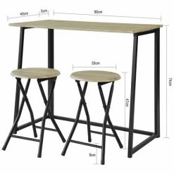 Beste Bewertungen von 🤩 SoBuy OGT18-N 3-teilig Esstisch Klapptisch Mit 2 Hockern Gartensitzgruppe Essgruppe Küchentisch Balkontisch Klappbar Natur ⌛ -SOBUY SHOP 13748524 5