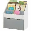 Neu 🌟 SoBuy KMB17-HG Kinder Bücherregal Kinderregal Mit 3 Ablagefächern Und Einer Herausnehmbaren Spielzeugtruhe Aufbewahrungsregal Für Kinder Weiß/Grau BHT Ca.: 63x70x30cm 💯 -SOBUY SHOP 14822395 1