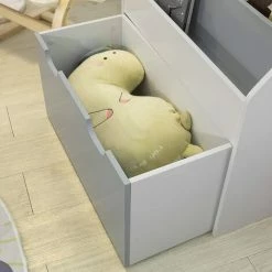 Neu 🌟 SoBuy KMB17-HG Kinder Bücherregal Kinderregal Mit 3 Ablagefächern Und Einer Herausnehmbaren Spielzeugtruhe Aufbewahrungsregal Für Kinder Weiß/Grau BHT Ca.: 63x70x30cm 💯 -SOBUY SHOP 14822395 4