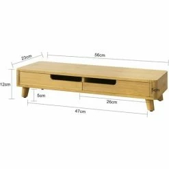Angebote ⌛ SoBuy BBF06-N Design Monitorerhöhung Monitorständer Bildschirmständer Notebookständer Schreibtischaufsatz Organizer Mit 2 Schubladen Bambus BHT Ca.: 56x12x23cm ⌛ -SOBUY SHOP 15360920 5