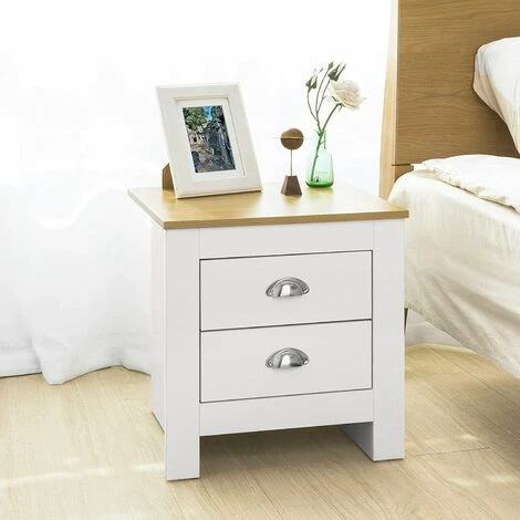 SoBuy FBT86-W Nachttisch Nachttschrank Nachtkommode Nachtkonsole Beistelltisch mit 2 Schubladen Telefontisch Weiß/Natur BHT ca: 45x48x40cm Neu 😍 SoBuy FBT86-W Nachttisch Nachttschrank Nachtkommode Nachtkonsole Beistelltisch Mit 2 Schubladen Telefontisch Weiß/Natur BHT Ca: 45x48x40cm 🥰 -SOBUY SHOP 16674668 2