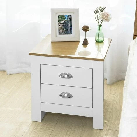 SoBuy FBT86-W Nachttisch Nachttschrank Nachtkommode Nachtkonsole Beistelltisch mit 2 Schubladen Telefontisch Weiß/Natur BHT ca: 45x48x40cm Neu 😍 SoBuy FBT86-W Nachttisch Nachttschrank Nachtkommode Nachtkonsole Beistelltisch Mit 2 Schubladen Telefontisch Weiß/Natur BHT Ca: 45x48x40cm 🥰 -SOBUY SHOP 16674668 3