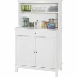 SOBUY SHOP 20 Aktion ✔️ SoBuy FSB26-W Küchenschrank Mit Schublade Und 2 Türen Küchenregal Sideboard Mit 4 Ablagen Buffetschrank Mikrowellenschrank Beistellschrank Weiß BHT Ca.: 90x148x40cm 🔔