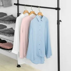 Coupon 😀 SoBuy FRG34-SCH Regalsystem Mit 3 Kleiderstangen Und 3 Körben Teleskop Garderoben System Verstellbares Ordnungssystem Wandmontage Schwarz 🧨 -SOBUY SHOP 32713244 3