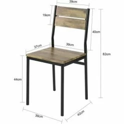 Neu 🌟 SoBuy OGT28-N+FST72-Nx4 5-teilig Essgruppe Esstisch Mit 4 Stühlen Sitzgruppe Küche Küchentisch Holztisch Balkontisch 🎉 -SOBUY SHOP 51327565 4