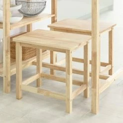 Besorgen 🔥 SoBuy FST91-Nx2 2er Set Esszimmerstühle Küchenstühle Esszimmerhocker Holzhocker Für Esszimmer, Küche Aus Kautschukholz BHT Ca.: 45x45x32cm ✨ -SOBUY SHOP 51327566 3