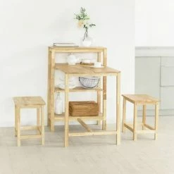Besorgen 🔥 SoBuy FST91-Nx2 2er Set Esszimmerstühle Küchenstühle Esszimmerhocker Holzhocker Für Esszimmer, Küche Aus Kautschukholz BHT Ca.: 45x45x32cm ✨ -SOBUY SHOP 51327566 4