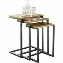 Blitzangebot 💯 SoBuy FBT102-F 3er Set Beistelltisch Satztisch Couchtisch Stapelbar Sofatisch Kaffeetisch Laptoptisch Pflegetisch Wohnzimmertisch 👏