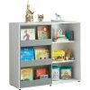 Aktion ⌛ SoBuy KMB33-W Kinder Bücherregal Kinderregal Mit Schiebetür Spielzeugregal Aufbewahrungsregal Für Kinder Spielzeug-Organizer Schrank Sideboard BHT Ca.: 119x116x39cm 🎁 -SOBUY SHOP 51327663 1