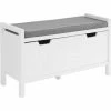 Bestes Angebot 👍 SoBuy FSR97-W Sitzbank Mit Sitzkissen Schuhbank Mit Stauraum Schuhregal Schuhkipper Truhenbank Garderobenbank Sitztruhe Mit Klappe Sitzkommode BHT Ca.: 91x50x30cm 🧨 -SOBUY SHOP 51327664 1
