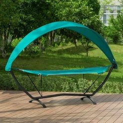 Bester Verkauf ⭐ SoBuy OGS51-TB Hängematte Mit Gestell Hängemattengestell Mit Sonnendach Hängemattenständer Hängemattenhalter Outdoor Belastbarkeit 150kg BHT Ca.: 273x181x115cm 😍 -SOBUY SHOP 51327697 5