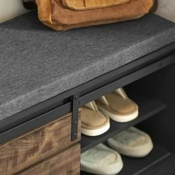 Blitzangebot ✨ SoBuy FSR120-HG Schuhbank Mit Schiebetür Truhenbank Sitzbank Mit Stauraum Schuhregal Garderobenbank Dielenbank Bettbank Schuhtruhe Sitzkommode BHT Ca.: 80x48x35cm 👍 -SOBUY SHOP 51327701 3