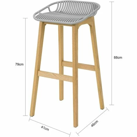 SoBuy FST77-HG Design Barhocker mit Fußstütze Barstuhl Tresenhocker Beine aus Kautschukholz Grau Schlussverkauf 😍 SoBuy FST77-HG Design Barhocker Mit Fußstütze Barstuhl Tresenhocker Beine Aus Kautschukholz Grau ❤️ -SOBUY SHOP 51327750 3