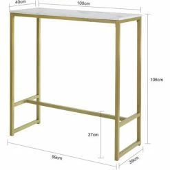 Coupon ✨ SoBuy FSB34-G Bartisch Mit Goldenem Metallrahmen Stehtisch Bartresen Tresentisch Küchentheke Küchenbar BHT Ca.: 100x106x40cm 😀 -SOBUY SHOP 51327780 5