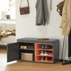 Auslauf 👍 SoBuy FSR109-HG Schuhbank Truhenbank Sitzbank Mit Stauraum Schuhregal Garderobenbank Dielenbank Bettbank Schuhtruhe Sitzkommode BHT Ca.: 80x43x36cm 🧨 -SOBUY SHOP 51327834 2