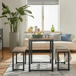 Besorgen 🎉 SoBuy OGT25-N 3-teilig Essgruppe Esstisch Mit 2 Sitzbänke Sitzgruppe Küche Küchentisch-Set Holztisch Balkontisch Esszimmertisch 😀 4 Besorgen 🎉 SoBuy OGT25-N 3-teilig Essgruppe Esstisch Mit 2 Sitzbänke Sitzgruppe Küche Küchentisch-Set Holztisch Balkontisch Esszimmertisch 😀 -SOBUY SHOP 51434080 3