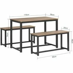 Besorgen 🎉 SoBuy OGT25-N 3-teilig Essgruppe Esstisch Mit 2 Sitzbänke Sitzgruppe Küche Küchentisch-Set Holztisch Balkontisch Esszimmertisch 😀 6 Besorgen 🎉 SoBuy OGT25-N 3-teilig Essgruppe Esstisch Mit 2 Sitzbänke Sitzgruppe Küche Küchentisch-Set Holztisch Balkontisch Esszimmertisch 😀 -SOBUY SHOP 51434080 5