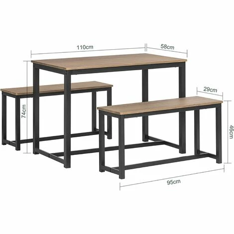 SoBuy OGT25-N 3-teilig Essgruppe Esstisch mit 2 Sitzbänke Sitzgruppe Küche Küchentisch-Set Holztisch Balkontisch Esszimmertisch Besorgen 🎉 SoBuy OGT25-N 3-teilig Essgruppe Esstisch Mit 2 Sitzbänke Sitzgruppe Küche Küchentisch-Set Holztisch Balkontisch Esszimmertisch 😀 -SOBUY SHOP 51434080 5