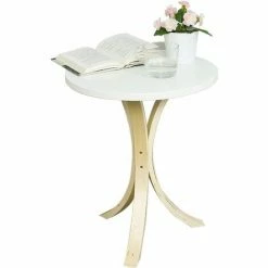 SOBUY SHOP 8 Schlussverkauf 😉 SoBuy FBT29-W Kaffeetisch Rund Beistelltisch Couchtisch Telefontisch Sofatisch Balkontisch Weiß H55xΦ44,5cm 💯