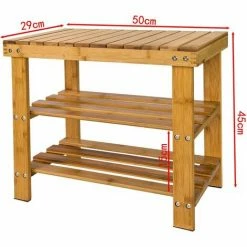 Aktion 😀 SoBuy FSR02-K-N Schuhregal Sitzbank Garderobenbank Schuhbank Aus Hochwertigem Bambus Mit 2 Jahren Garantie B50cm 🌟 -SOBUY SHOP 5171651 5