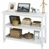 Aktion 🌟 SoBuy FSB06-W Konsolentisch Flurschrank Sideboard Küchenschrank Mit 3 Ablagen Flurtisch Beistelltisch 110x40x80cm Weiß 😍 -SOBUY SHOP 5171673 1