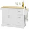 Bester Verkauf 👏 SoBuy FKW41-WN Luxus-Küchenwagen Küchenschrank Sideboard Kücheninsel Mit Erweiterbarer Arbeitsfläche BHT Ca.:130x91x46(+25)cm 🎉 -SOBUY SHOP 5171752 1