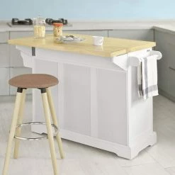 Bester Verkauf 👏 SoBuy FKW41-WN Luxus-Küchenwagen Küchenschrank Sideboard Kücheninsel Mit Erweiterbarer Arbeitsfläche BHT Ca.:130x91x46(+25)cm 🎉 -SOBUY SHOP 5171752 3