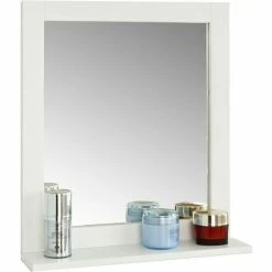 Am billigsten 🔔 SoBuy FRG129-W Spiegel Wandspiegel Badspiegel Mit Ablage Weiß BHT: 40x49x10cm 👏