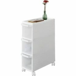 SOBUY SHOP 16 Bestes Angebot 🥰 SoBuy FRG41-K-W Rollwagen Mit DREI Schüben Nischenwagen Badrollwagen Schubladencontainer Küchenregal 😀