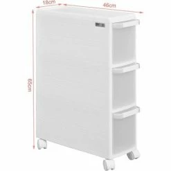 Bestes Angebot 🥰 SoBuy FRG41-K-W Rollwagen Mit DREI Schüben Nischenwagen Badrollwagen Schubladencontainer Küchenregal 😀 -SOBUY SHOP 5171766 5