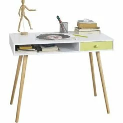 Brandneu 👏 SoBuy FWT24-W Schreibtisch Bürotisch Computertisch Kinderschreibtisch Mit Schublade, BHT Ca:90x73x46cm 🎁