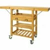 Großhandel 😉 SoBuy FKW25-N Servierwagen Aus Hochwertigem Bambus Küchenwagen Küchenregal Rollwagen Küchenschrank Mit Arbeitsplatte BHT Ca: 65 (95/125) X92x40cm 🌟 -SOBUY SHOP 5171821 1