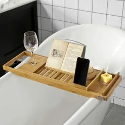 Besorgen 🌟 SoBuy FRG207-N Badewannenablage Aus Bambus Badewannenbrett Mit Buchstütze, Wein Glashalter Und Seifenfach, Ausziehbares Badewannenauflage BHT Ca: (70-104cm) X4x22cm 💯 4 Besorgen 🌟 SoBuy FRG207-N Badewannenablage Aus Bambus Badewannenbrett Mit Buchstütze, Wein Glashalter Und Seifenfach, Ausziehbares Badewannenauflage BHT Ca: (70-104cm) X4x22cm 💯 -SOBUY SHOP 5171858 3