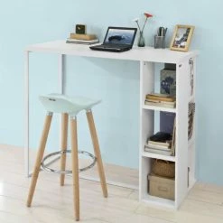 Großhandel 🤩 SoBuy FWT39-W Bartisch Beistelltisch Stehtisch Küchentheke Küchenbartisch Mit 3 Regalfächern, Weiß, BHT Ca: 120x105x49cm ❤️ -SOBUY SHOP 5479235 3
