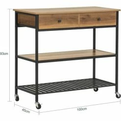 Bestes Angebot 🤩 SoBuy FKW112-PF Küchenwagen Servierwagen Küchenregal Mit 4 Rollen Kücheninsel Flurschrank Sideboard Beistelltisch Mit 2 Schubladen Und 2 Ablagen Rollwagen Industrie-Design BHT Ca.: 100x93x45cm 😉 6 Bestes Angebot 🤩 SoBuy FKW112-PF Küchenwagen Servierwagen Küchenregal Mit 4 Rollen Kücheninsel Flurschrank Sideboard Beistelltisch Mit 2 Schubladen Und 2 Ablagen Rollwagen Industrie-Design BHT Ca.: 100x93x45cm 😉 -SOBUY SHOP 54992597 5