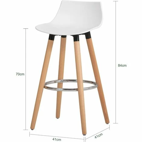 SoBuy FST86-W Barhocker mit Fußstütze Barstuhl Tresenhocker Barstuhl mit Rücklehne weiß Beine aus Buche Beine Sitzhöhe: 70cm Großhandel 💯 SoBuy FST86-W Barhocker Mit Fußstütze Barstuhl Tresenhocker Barstuhl Mit Rücklehne Weiß Beine Aus Buche Beine Sitzhöhe: 70cm 🎁 -SOBUY SHOP 57355971 5