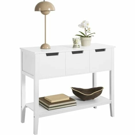 SoBuy FSB51-W Konsolentisch Beistelltisch Flurtisch mit 3 Schubladen und Fach Sideboard Weiß BHT ca: 93x79x33cm Brandneu 😉 SoBuy FSB51-W Konsolentisch Beistelltisch Flurtisch Mit 3 Schubladen Und Fach Sideboard Weiß BHT Ca: 93x79x33cm ❤️ -SOBUY SHOP 57355980 1