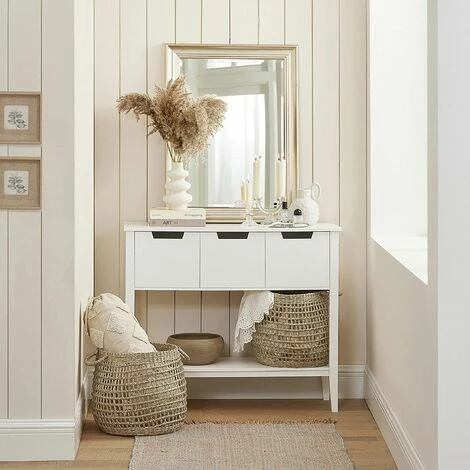 SoBuy FSB51-W Konsolentisch Beistelltisch Flurtisch mit 3 Schubladen und Fach Sideboard Weiß BHT ca: 93x79x33cm Brandneu 😉 SoBuy FSB51-W Konsolentisch Beistelltisch Flurtisch Mit 3 Schubladen Und Fach Sideboard Weiß BHT Ca: 93x79x33cm ❤️ -SOBUY SHOP 57355980 2