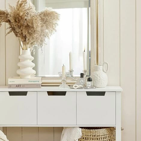 SoBuy FSB51-W Konsolentisch Beistelltisch Flurtisch mit 3 Schubladen und Fach Sideboard Weiß BHT ca: 93x79x33cm Brandneu 😉 SoBuy FSB51-W Konsolentisch Beistelltisch Flurtisch Mit 3 Schubladen Und Fach Sideboard Weiß BHT Ca: 93x79x33cm ❤️ -SOBUY SHOP 57355980 4