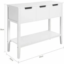 Brandneu 😉 SoBuy FSB51-W Konsolentisch Beistelltisch Flurtisch Mit 3 Schubladen Und Fach Sideboard Weiß BHT Ca: 93x79x33cm ❤️ 6 Brandneu 😉 SoBuy FSB51-W Konsolentisch Beistelltisch Flurtisch Mit 3 Schubladen Und Fach Sideboard Weiß BHT Ca: 93x79x33cm ❤️ -SOBUY SHOP 57355980 5