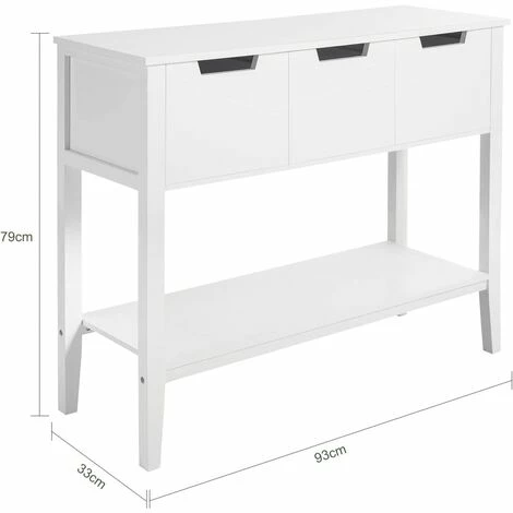 SoBuy FSB51-W Konsolentisch Beistelltisch Flurtisch mit 3 Schubladen und Fach Sideboard Weiß BHT ca: 93x79x33cm Brandneu 😉 SoBuy FSB51-W Konsolentisch Beistelltisch Flurtisch Mit 3 Schubladen Und Fach Sideboard Weiß BHT Ca: 93x79x33cm ❤️ -SOBUY SHOP 57355980 5