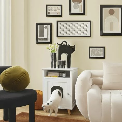 SoBuy HAT01-W Beistelltisch Nachttisch mit Ablagen und Katzenhaus Sofatisch Flurschrank Telefontisch Nachtschrank Nachtkommode BHT ca.: 49x69x53cm Auslauf ✔️ SoBuy HAT01-W Beistelltisch Nachttisch Mit Ablagen Und Katzenhaus Sofatisch Flurschrank Telefontisch Nachtschrank Nachtkommode BHT Ca.: 49x69x53cm 🎁 -SOBUY SHOP 59466395 2
