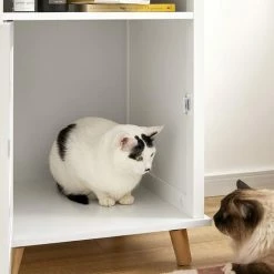 Auslauf ✔️ SoBuy HAT01-W Beistelltisch Nachttisch Mit Ablagen Und Katzenhaus Sofatisch Flurschrank Telefontisch Nachtschrank Nachtkommode BHT Ca.: 49x69x53cm 🎁 5 Auslauf ✔️ SoBuy HAT01-W Beistelltisch Nachttisch Mit Ablagen Und Katzenhaus Sofatisch Flurschrank Telefontisch Nachtschrank Nachtkommode BHT Ca.: 49x69x53cm 🎁 -SOBUY SHOP 59466395 4