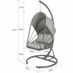 Bestpreis 🎉 SoBuy OGS57-HG Schwebeliege Relaxliege Schwingliege Schaukelliege Hängesessel Hängekorb Indoor & Outdoor Sonnenliege Nestschaukel Grau Belastbarkeit 120kg BHT Ca: 95x187x95cm 🌟 5 Bestpreis 🎉 SoBuy OGS57-HG Schwebeliege Relaxliege Schwingliege Schaukelliege Hängesessel Hängekorb Indoor & Outdoor Sonnenliege Nestschaukel Grau Belastbarkeit 120kg BHT Ca: 95x187x95cm 🌟 -SOBUY SHOP 59466399 5