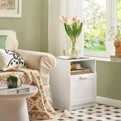 Billig 👏 SoBuy FBT112-W Nachttisch Für Boxspringbett Sofatisch Beistelltisch Schmal Telefontisch Nachtschrank Mit Schublade Nachtkommode Weiß BHT Ca.: 39x55x39cm 💯 -SOBUY SHOP 60600843 3