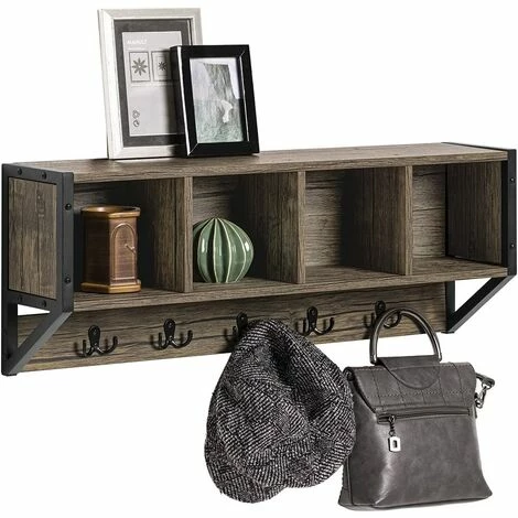 SoBuy FHK25-N Wandgarderobe Wandhaken Hängeregal Badezimmerschrank mit 4 Fächer und 5 Haken vintage BHT ca.: 73x28x16cm Großhandel 😀 SoBuy FHK25-N Wandgarderobe Wandhaken Hängeregal Badezimmerschrank Mit 4 Fächer Und 5 Haken Vintage BHT Ca.: 73x28x16cm 👏 -SOBUY SHOP 60600850 1