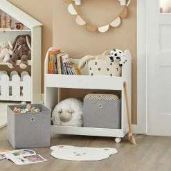 Bester Verkauf 🎉 SoBuy KMB53-W Kinderregal Mit 2 Stoffboxen Bücherregal Kinder Aufbewahrungsregal Für Kinder Bücherständer Spielzeug-Organizer Regal Kinderzimmer BHT Ca.: 70x78x40cm 🔥 4 Bester Verkauf 🎉 SoBuy KMB53-W Kinderregal Mit 2 Stoffboxen Bücherregal Kinder Aufbewahrungsregal Für Kinder Bücherständer Spielzeug-Organizer Regal Kinderzimmer BHT Ca.: 70x78x40cm 🔥 -SOBUY SHOP 66990468 3