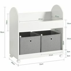 Bester Verkauf 🎉 SoBuy KMB53-W Kinderregal Mit 2 Stoffboxen Bücherregal Kinder Aufbewahrungsregal Für Kinder Bücherständer Spielzeug-Organizer Regal Kinderzimmer BHT Ca.: 70x78x40cm 🔥 6 Bester Verkauf 🎉 SoBuy KMB53-W Kinderregal Mit 2 Stoffboxen Bücherregal Kinder Aufbewahrungsregal Für Kinder Bücherständer Spielzeug-Organizer Regal Kinderzimmer BHT Ca.: 70x78x40cm 🔥 -SOBUY SHOP 66990468 5