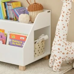 Bestes Angebot ⭐ SoBuy KMB54-W Kinderregal Mit 3 Fächern Spielzeugregal Bücherregal Kinder Aufbewahrungsregal Für Kinder Standregal Mit Massivholzbeine Weiß BHT Ca.: 60x53x48cm ⌛ -SOBUY SHOP 69008896 4